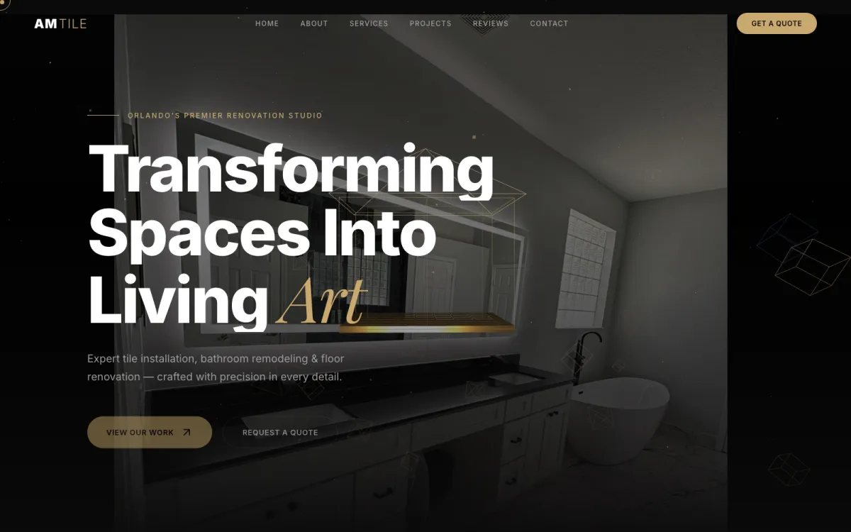 A M Tile — renovation studio website built by Vexion Labs